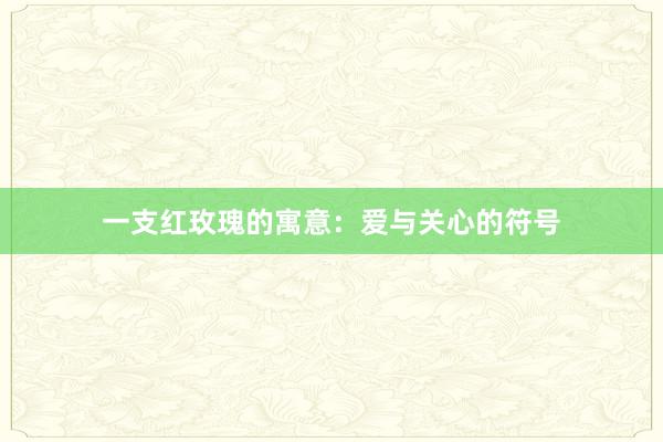 一支红玫瑰的寓意：爱与关心的符号